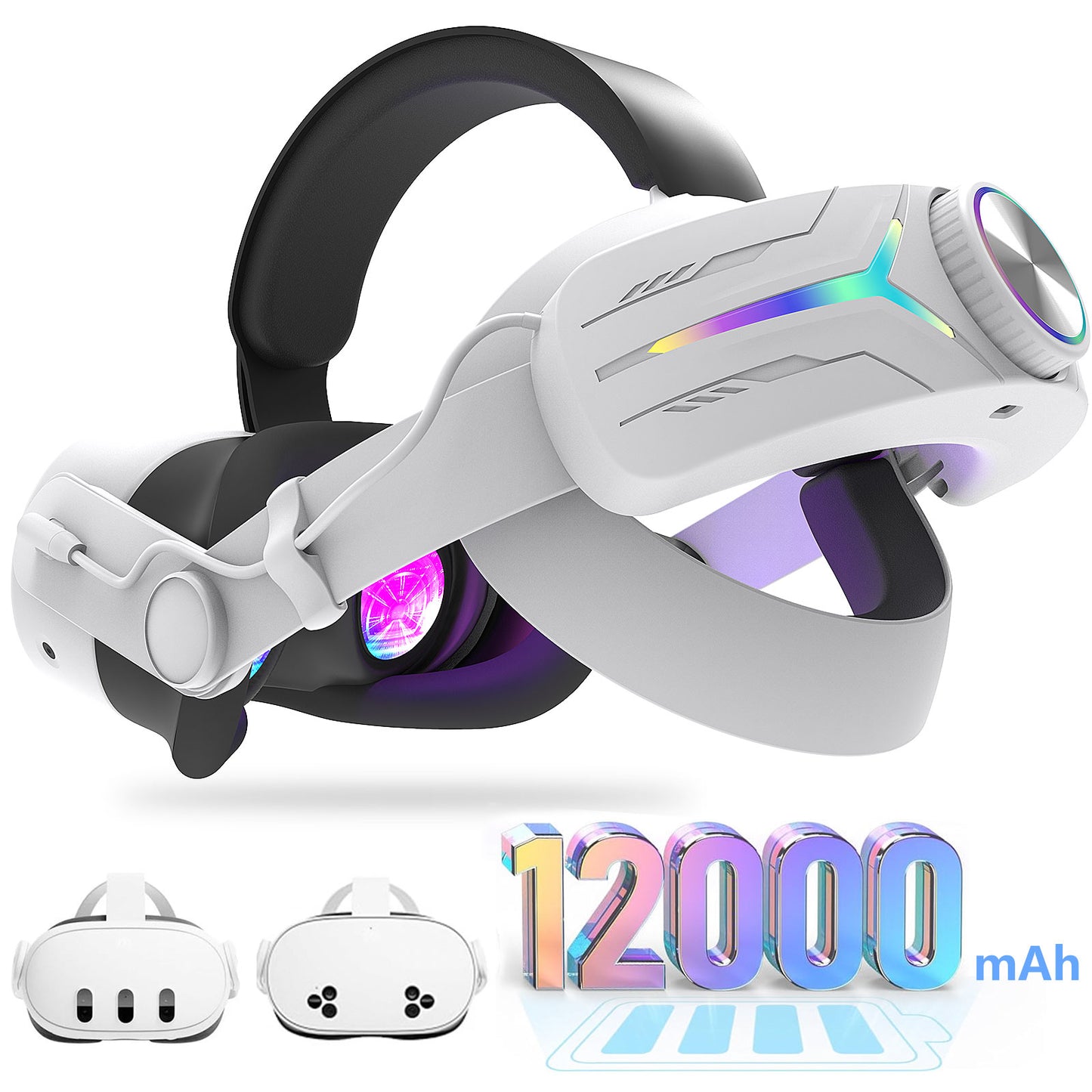 New for Meta quest3/quest3s charging headsets with 12000 mah VR charging Headset accessories VR glasses accessories