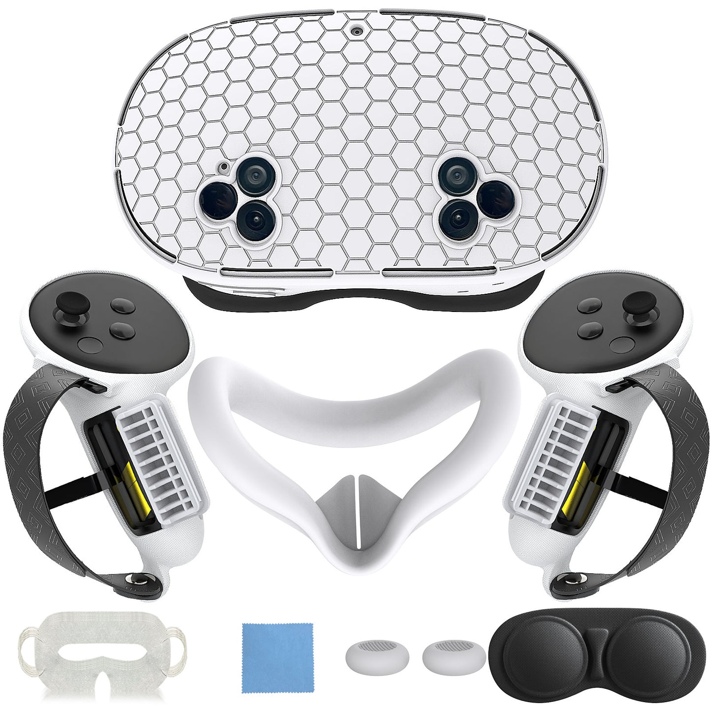 Meta Quest 3 and Quest 3S VR Silicone Protective Cover 7 Pieces Set Hexagon Compatible With Quest 3