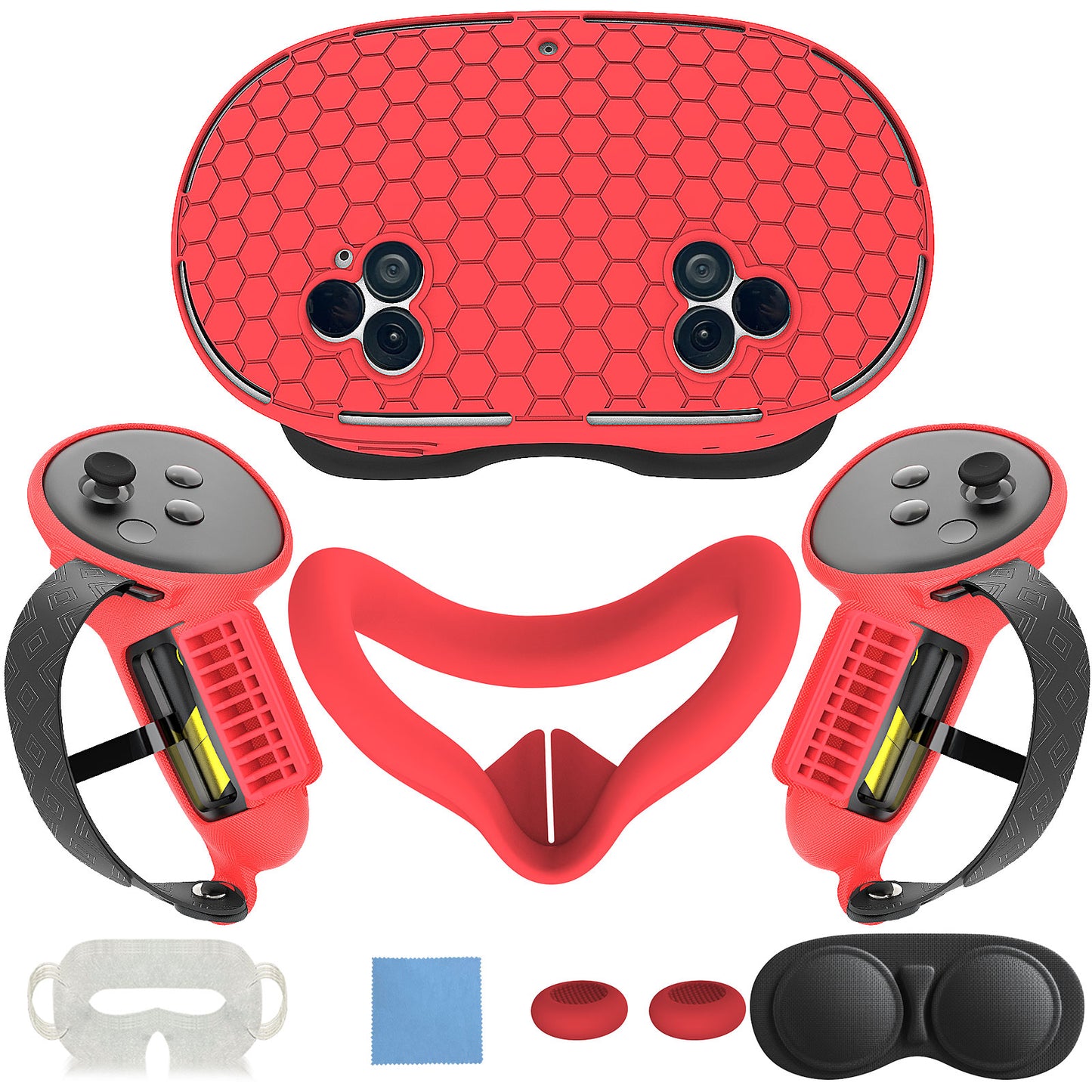 Meta Quest 3 and Quest 3S VR Silicone Protective Cover 7 Pieces Set Hexagon Compatible With Quest 3