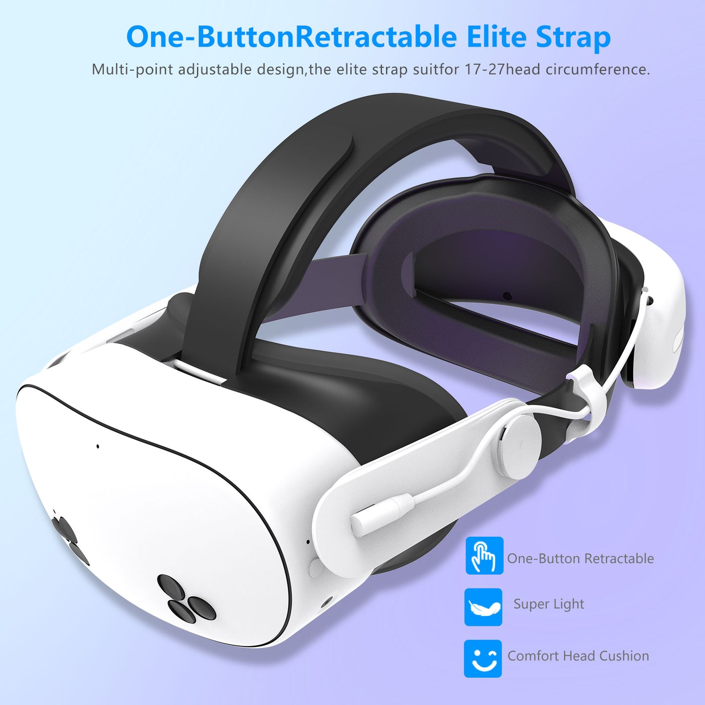 Meta Quest3/Meta Quest3S Adjustable Headsets Wear comfortable and pressure free quest3 Headsets with VR accessories Quest3S accessories