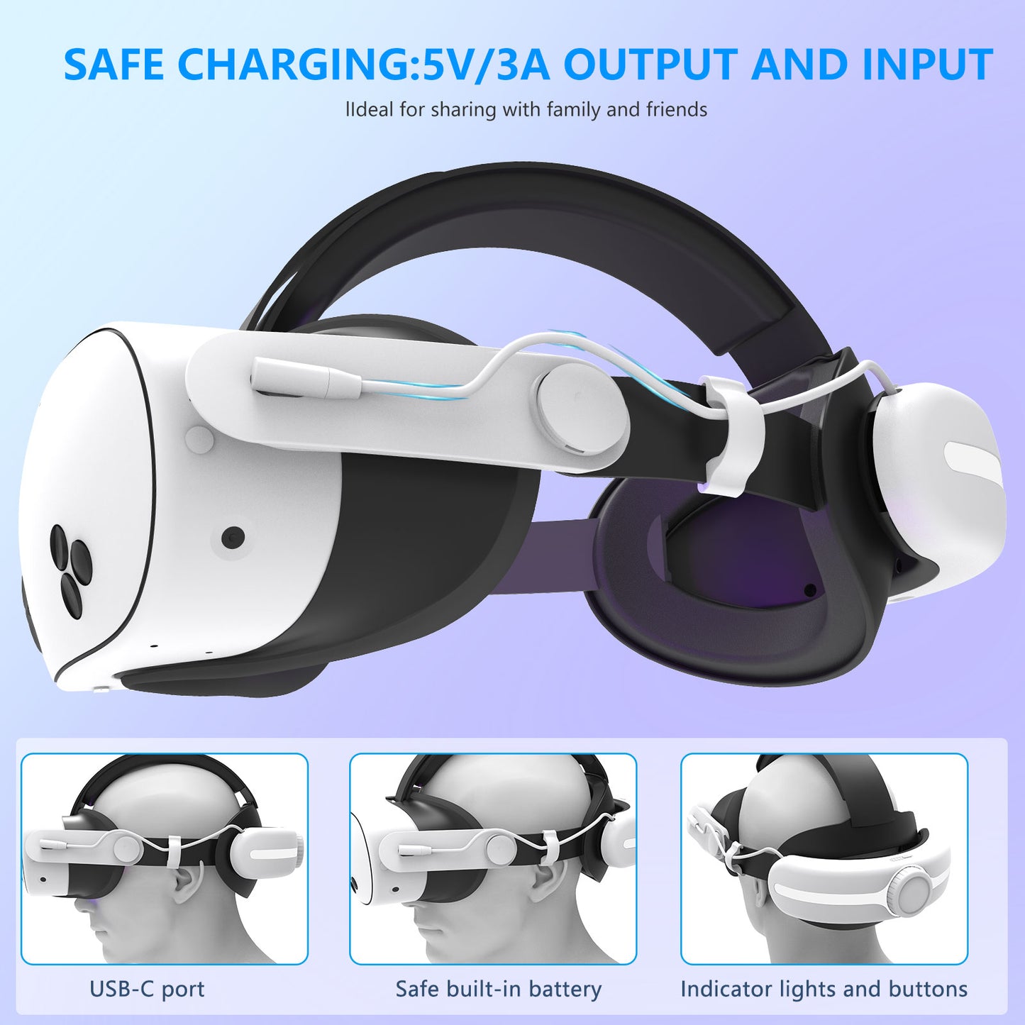 Meta Quest3/Meta Quest3S Adjustable Headsets Wear comfortable and pressure free quest3 Headsets with VR accessories Quest3S accessories