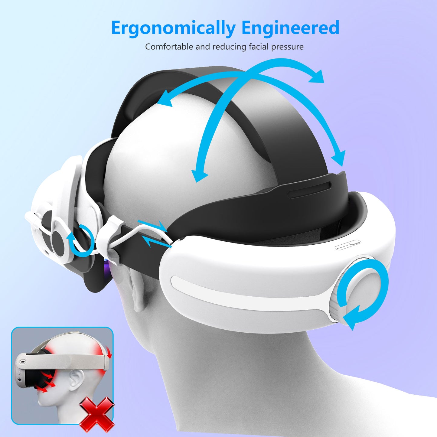 VR Elite Head Strap for Meta quest3/Quest 3s Can be used Enjoy super long battery life with a 12,000mAh capacity