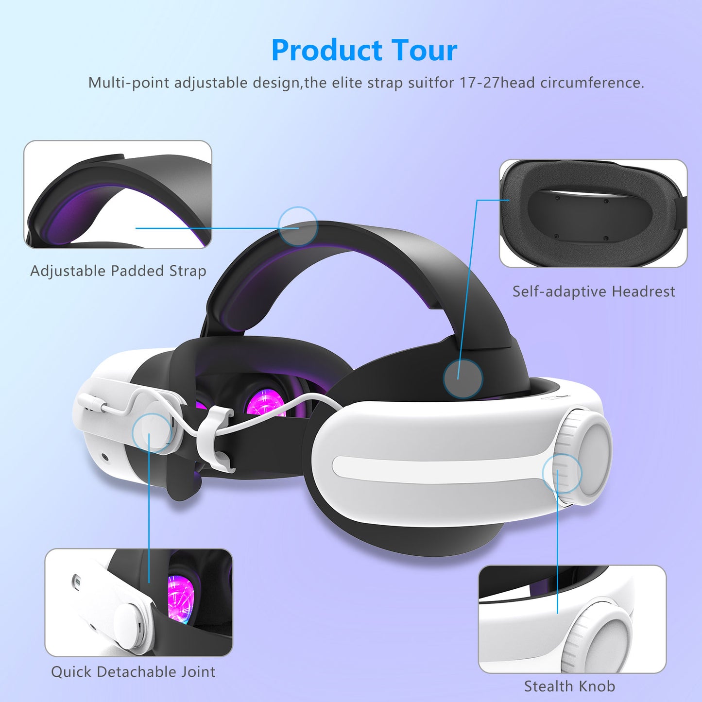 Meta Quest3/Meta Quest3S Adjustable Headsets Wear comfortable and pressure free quest3 Headsets with VR accessories Quest3S accessories