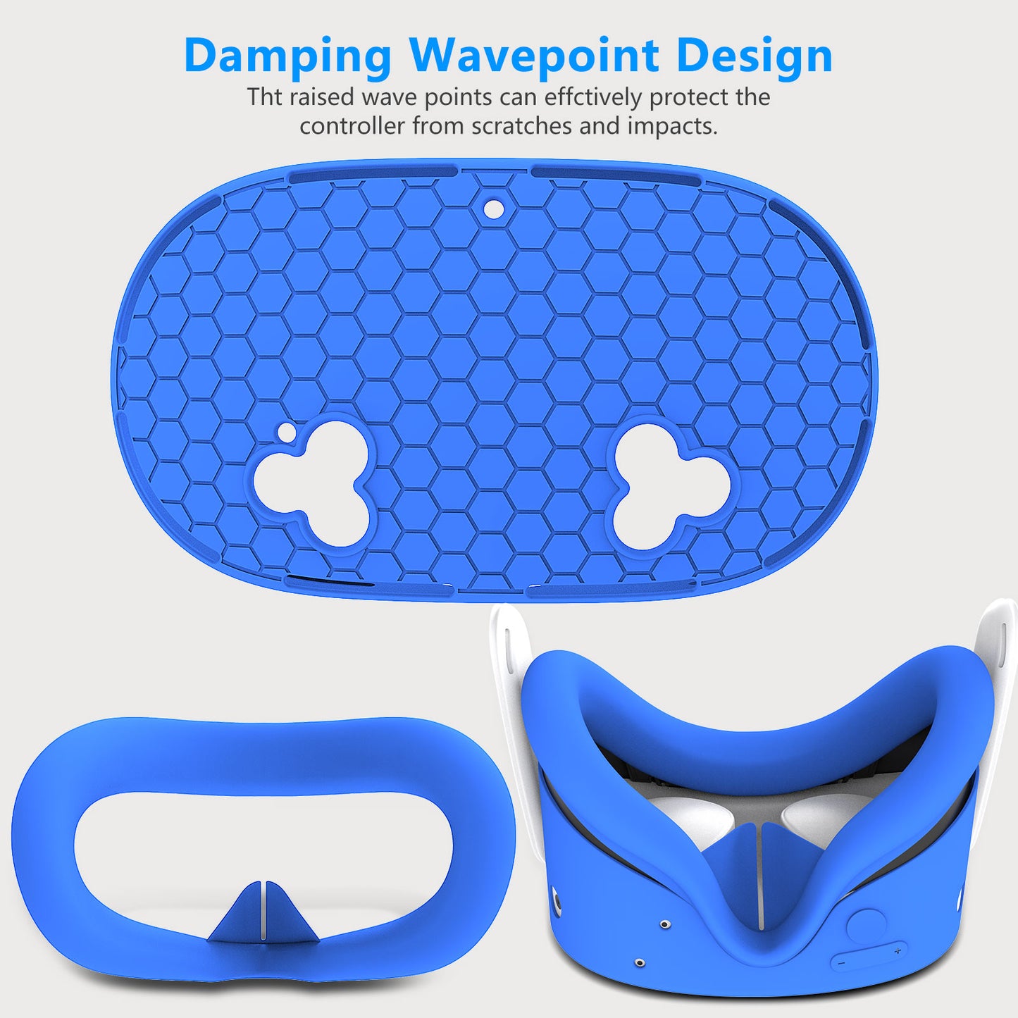 Meta Quest 3 and Quest 3S VR Silicone Protective Cover 7 Pieces Set Hexagon Compatible With Quest 3