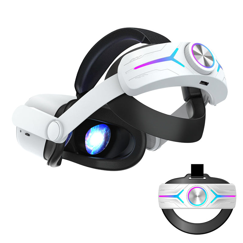 VR Elite Head Strap RGB Light With 8000 mAh Power Bank Compatible with Quest 2