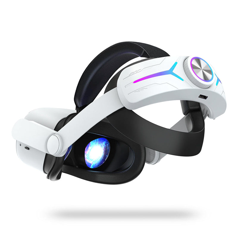 VR Elite Head Strap RGB Light With 8000 mAh Power Bank Compatible with Quest 2