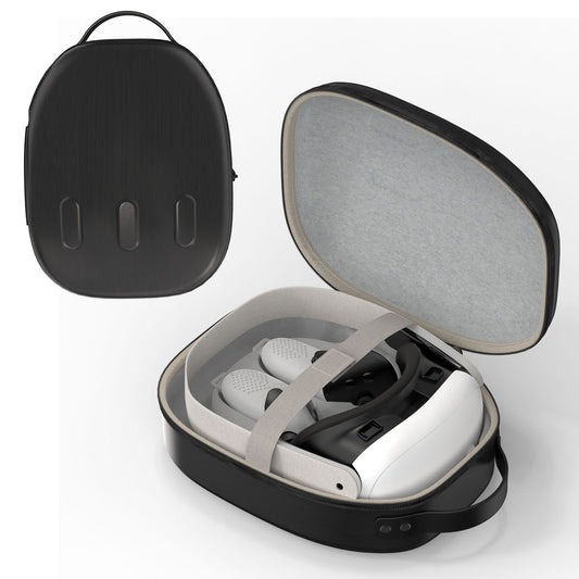 VR Carrying Case Hard EVA Case With 3 Convex Points Black Compatible with Quest 3