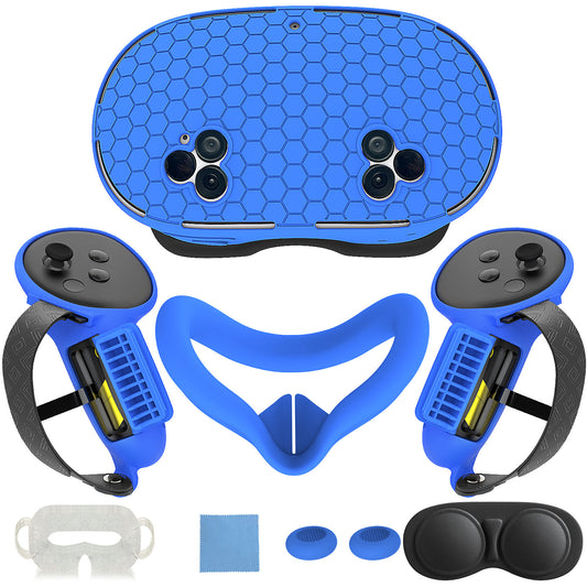 Meta Quest 3 and Quest 3S VR Silicone Protective Cover 7 Pieces Set Hexagon Compatible With Quest 3