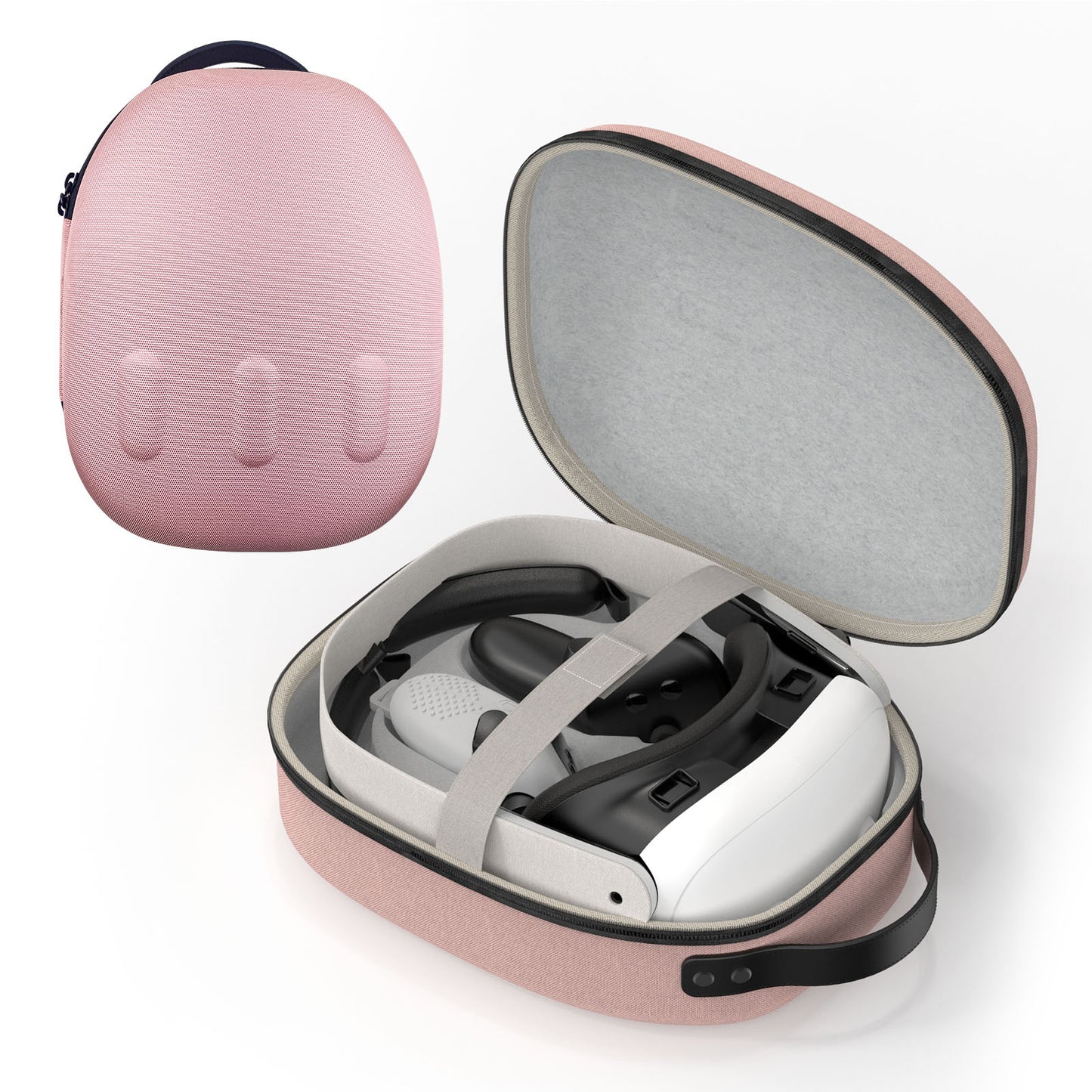 VR Carrying Case Hard EVA Case With 3 Convex Points Pink Compatible with Quest 3