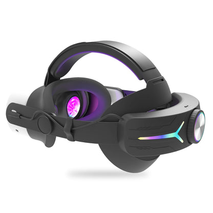 Elevate your VR experience! This Meta Quest 3/Quest 3S Head Strap with RGB lighting, 12000 mAh battery, and USB fast