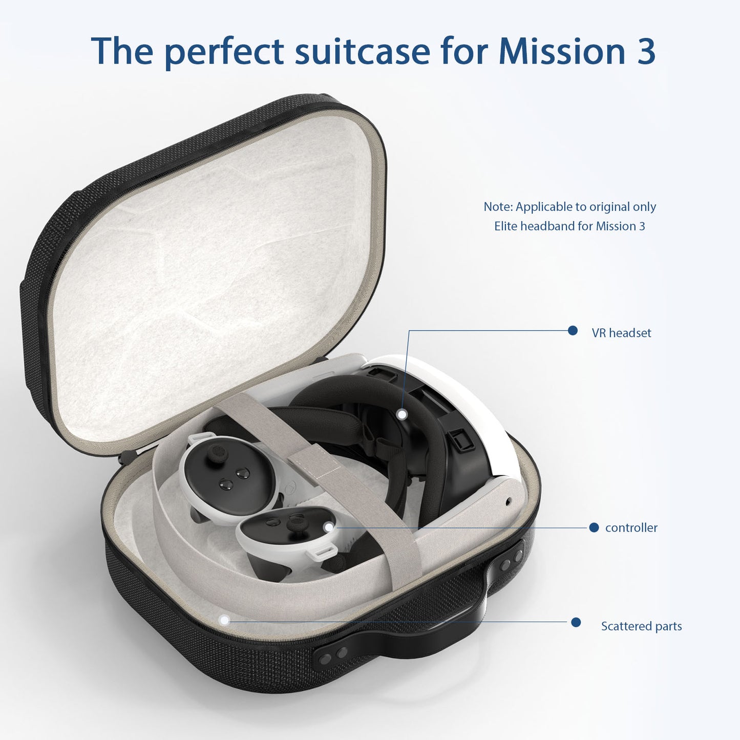 VR Console Carrying Case Carbon Fibre Compatible with Quest 3