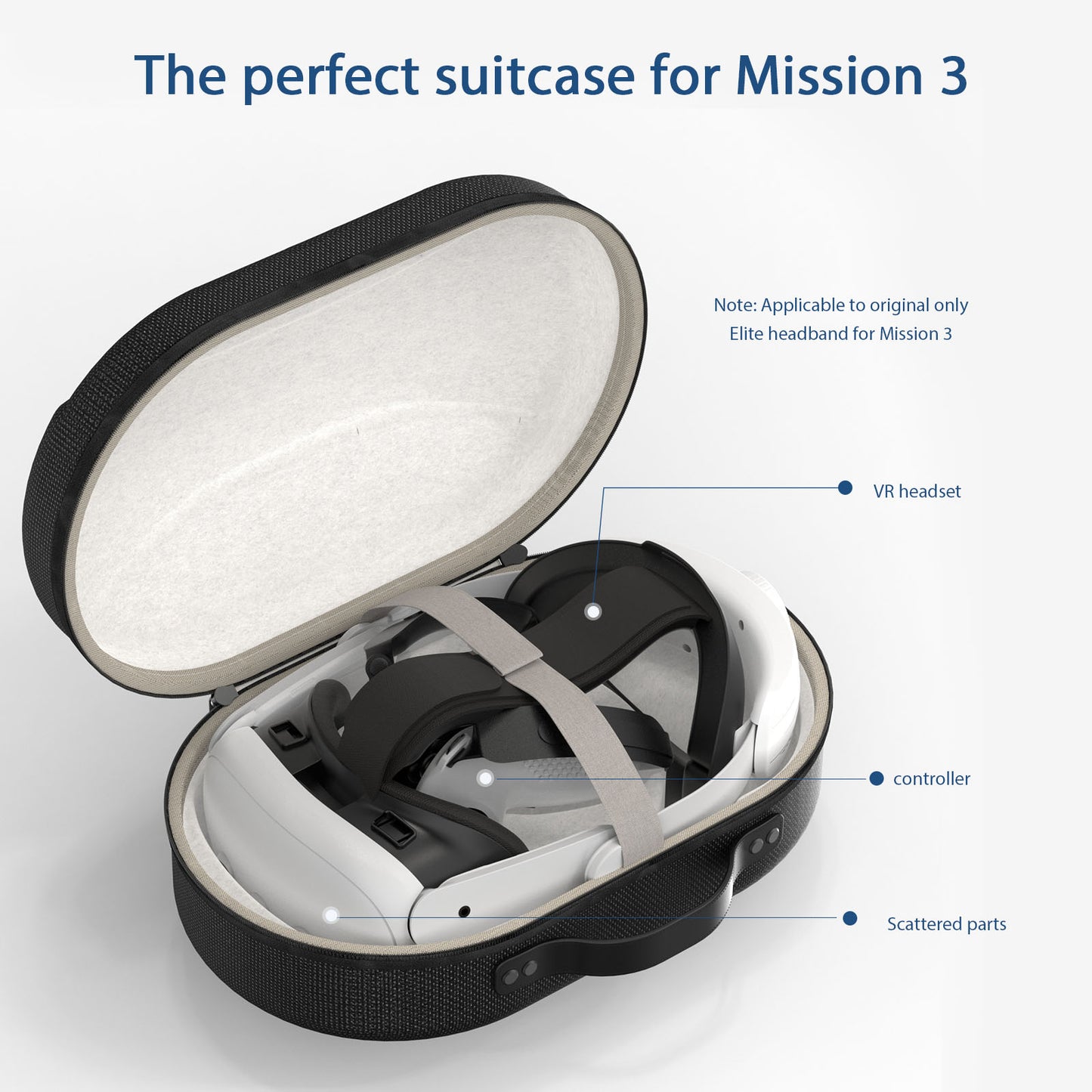 For Meta Quest 2/ Quest 3/Quest 3s VR Headset Carrying Case Carbon Fibre Compatible with