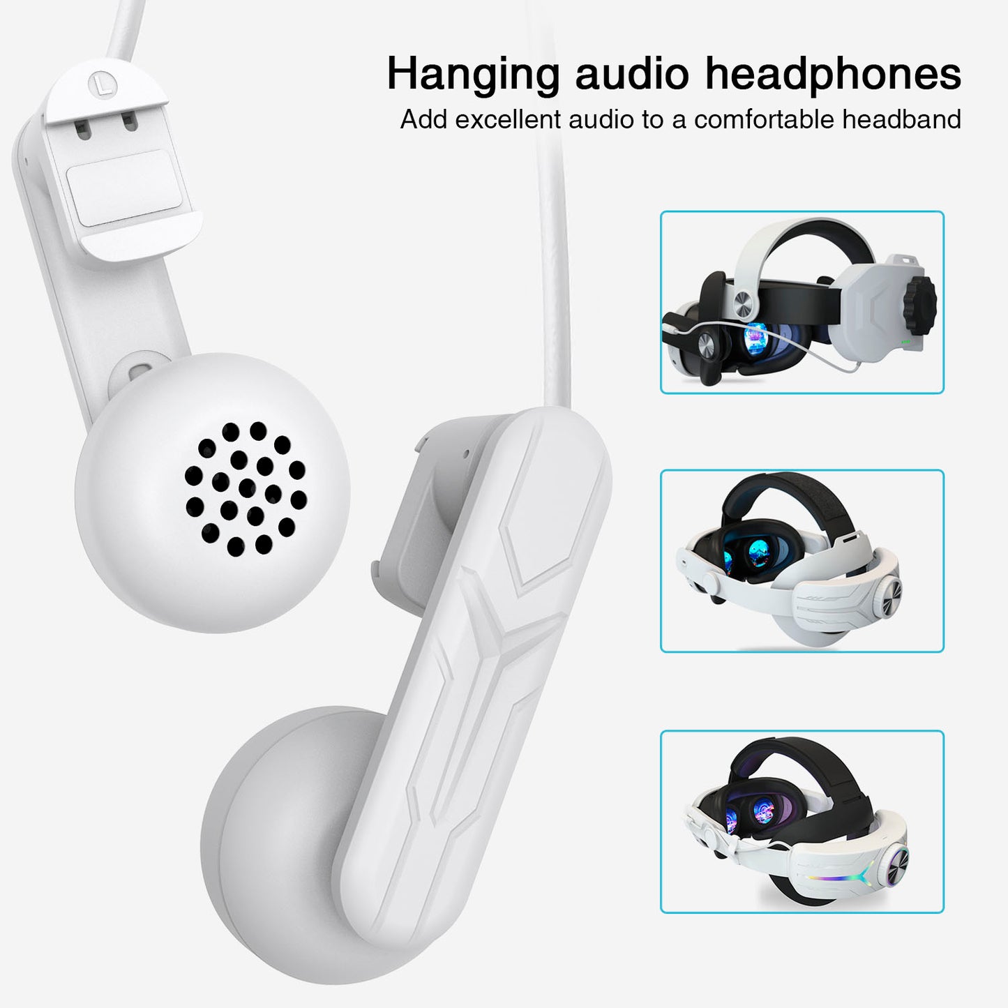 For Meta Quest2/Quest 3/Quest 3s VR Headsets Hanging Audio Headphones Compatible With Quest 3