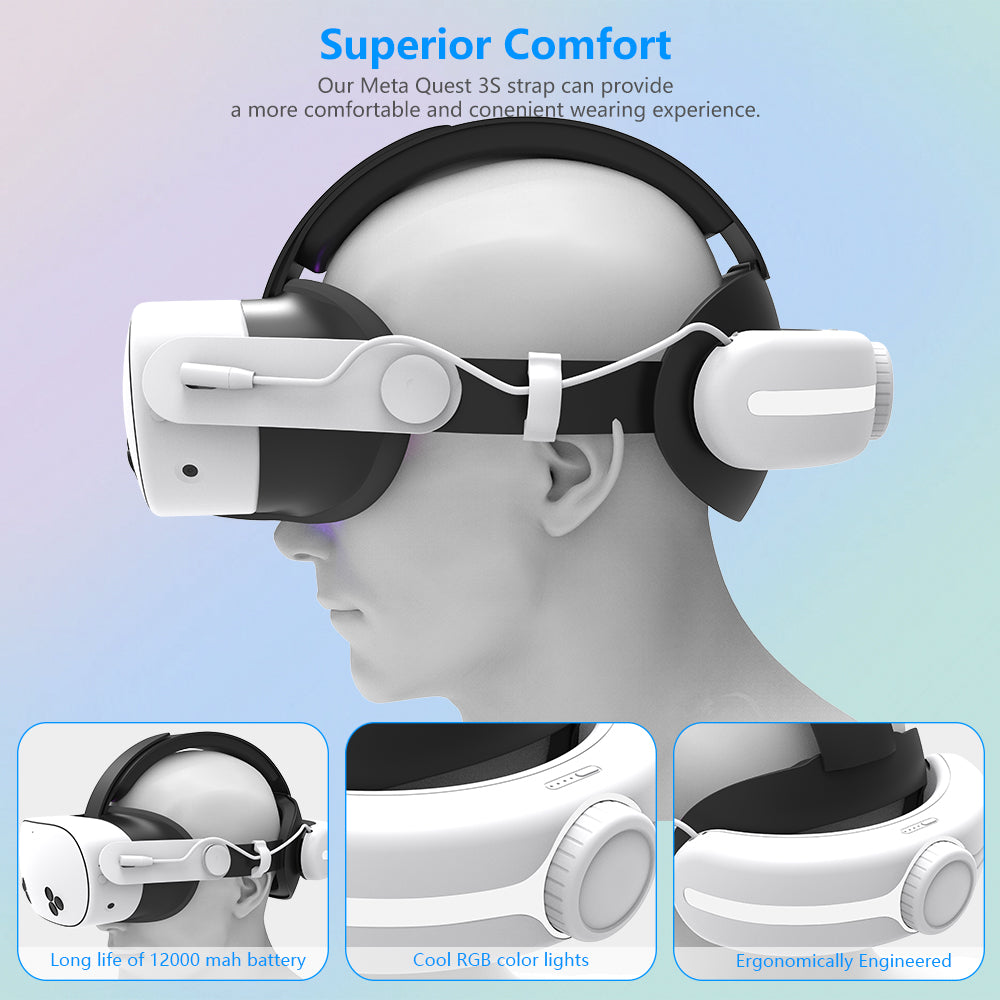 Meta Quest3/Meta Quest3S Adjustable Headsets Wear comfortable and pressure free quest3 Headsets with VR accessories Quest3S accessories