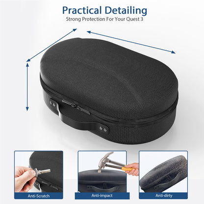 For Meta Quest 2/ Quest 3/Quest 3s VR Headset Carrying Case Carbon Fibre Compatible with