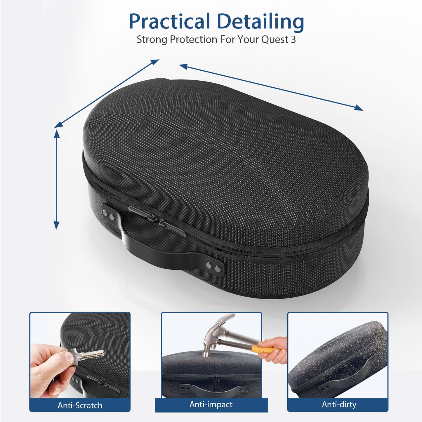 Meta quest2/Quest3/Meta Quest3S Storage Bag quest3S Headset Storage box VR accessories Fall and Scratch resistant quest3s accessories