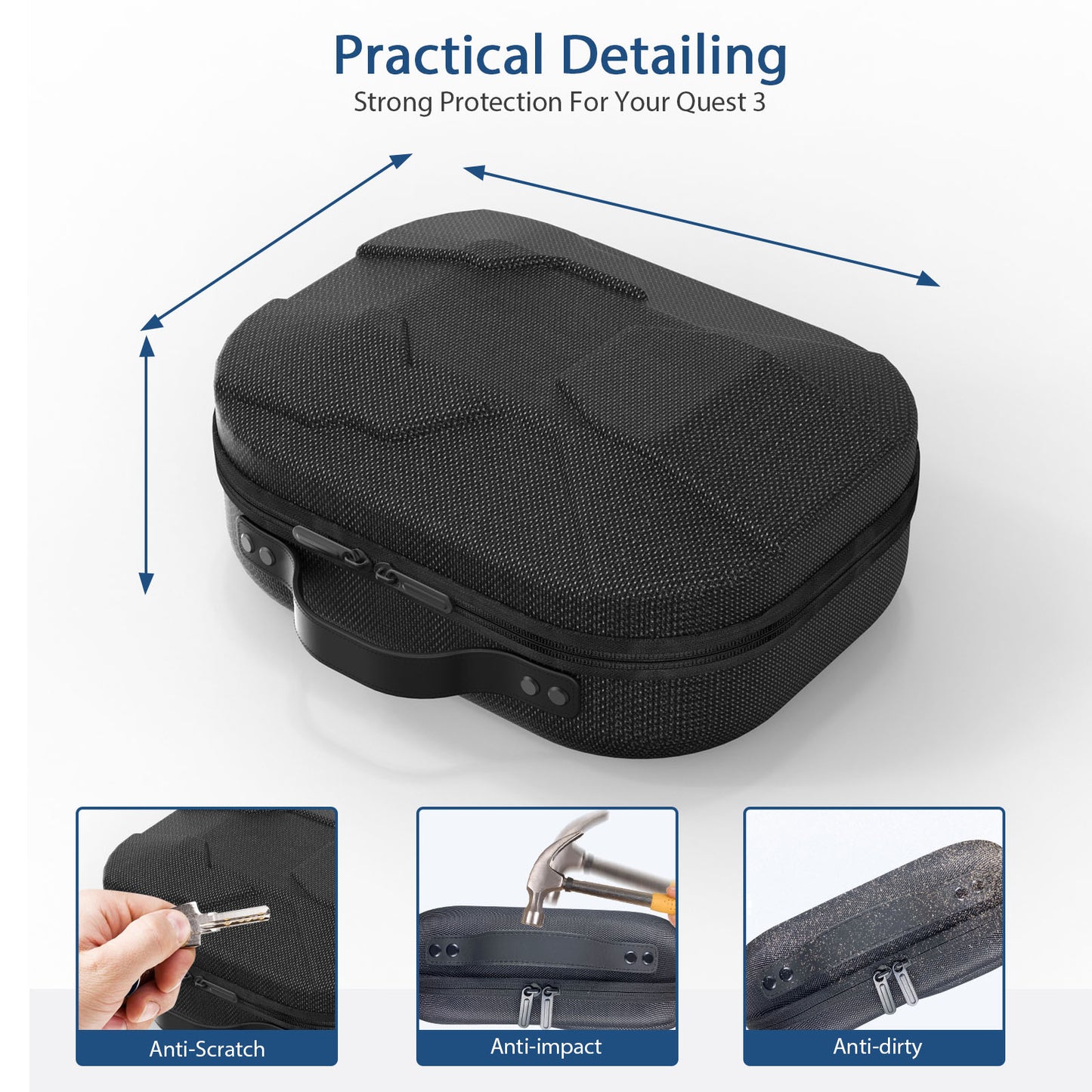 VR Console Carrying Case Carbon Fibre Compatible with Quest 3