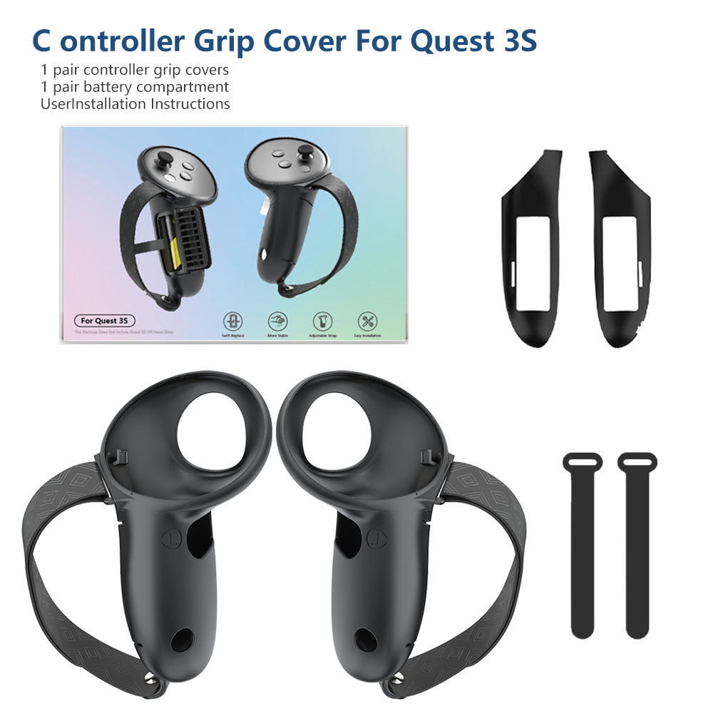 VR accessory for Meta Quest 3s/Quest3 removable battery cover controller Extended handle protective case