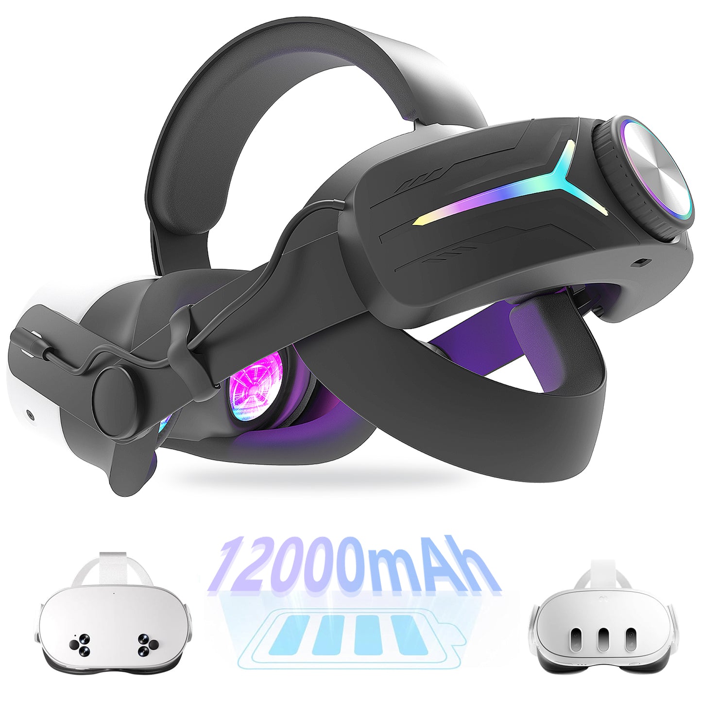 New for Meta quest3/quest3s charging headsets with 12000 mah VR charging Headset accessories VR glasses accessories