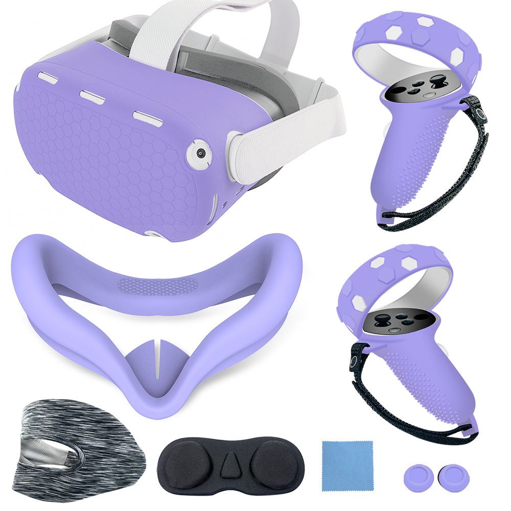 VR Silicone Proctive Cover 7 Pieces Set Compatible with Quest 2