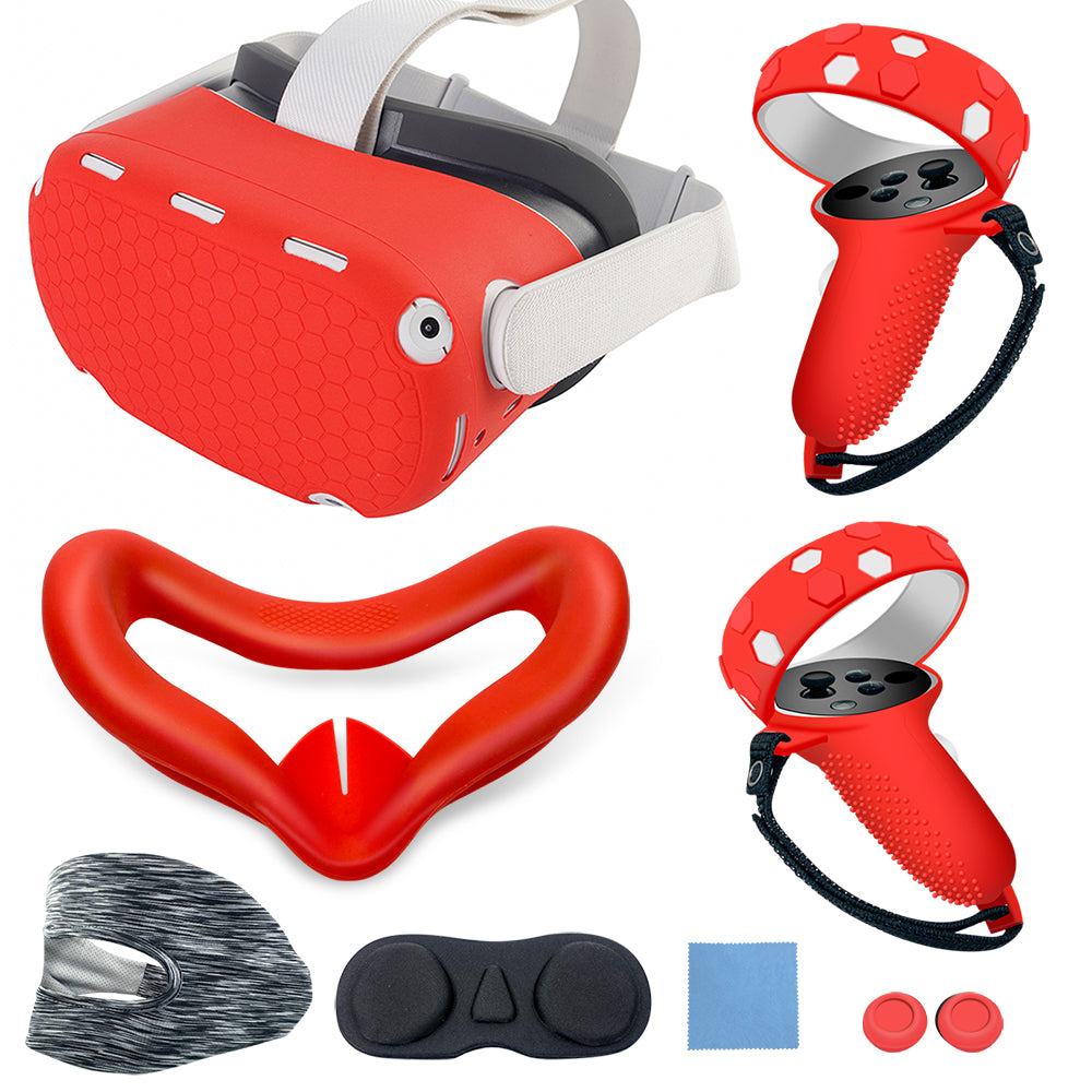 VR Silicone Proctive Cover 7 Pieces Set Compatible with Quest 2