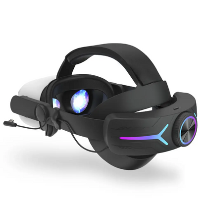 VR Elite Head Strap RGB Light With 8000 mAh Power Bank Compatible with Quest 2